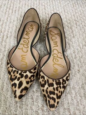 SAM EDELMAN leopard print pointed toe flat